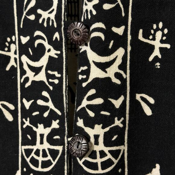 Primitive Arts Black & White Reversible Southwestern Aztec Button Up Jacket - Picture 10 of 12
